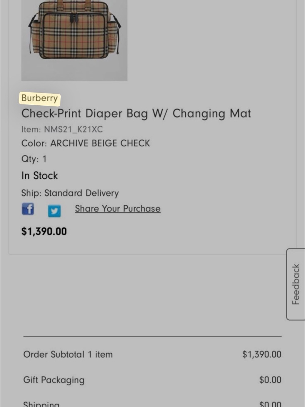 Burberry Diaper Bag - Picture 3 of 3